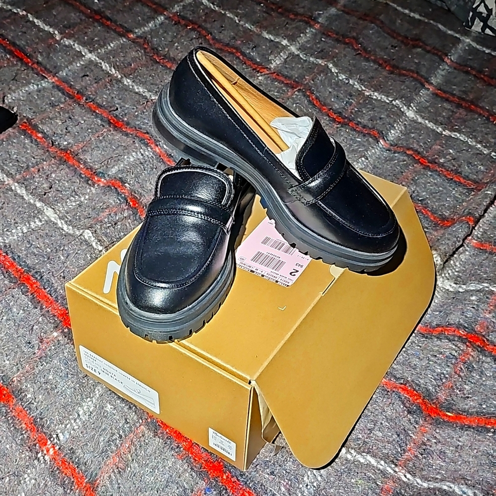 Black Leather MadeWell Bradley Lugsole Loafer